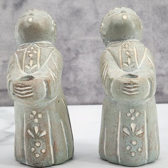 2 Vtg 5" Isabel Bloom Signed Choir Angels 1995 Candle holder cement art figures - Picture 2 of 7